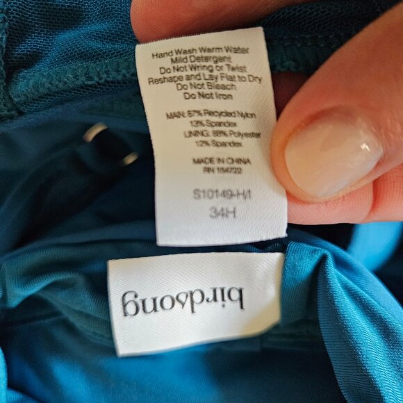 Birdsong Underwire Wrap Tankini & bottom set 34H - Deep Ocean - Picture 7 of 9